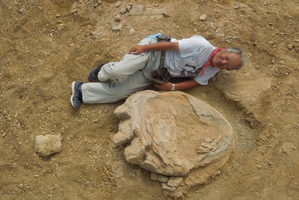 Pegada gigante de dinossauro  encontrada na Monglia