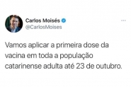Toda populao adulta de SC deve ser vacinada at o dia 23 de outubro