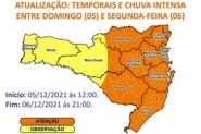 Defesa Civil alerta para risco de temporais neste domingo em SC