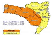 SC tem possibilidade de temporal entre sexta-feira e sbado