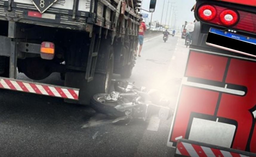 Motociclista morre em grave acidente com dois caminhes na BR-101, em Itaja