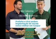 Prefeito e vice pedem implantao de escola cvico-militar em Gaspar