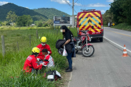 Queda de moto  registrada na Rodovia Jorge Lacerda, em Ilhota