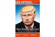 Revista alem pe cabeleira de Trump no rosto de Putin em capa