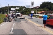 Grave acidente na rodovia entre Gaspar e Brusque deixa uma pessoa morta
