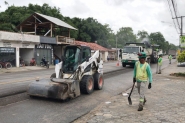 Comea a revitalizao do Centro de Ilhota e trnsito fica em meia pista