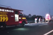 Moto bate em placa de sinalizao e homem fica ferido na BR-470, em Ilhota