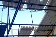 Temporal destri parte do telhado do quartel dos bombeiros de Ilhota