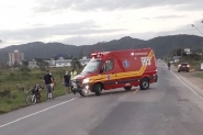 Motociclista fica ferido aps acidente na Av. Francisco Mastella, em Gaspar