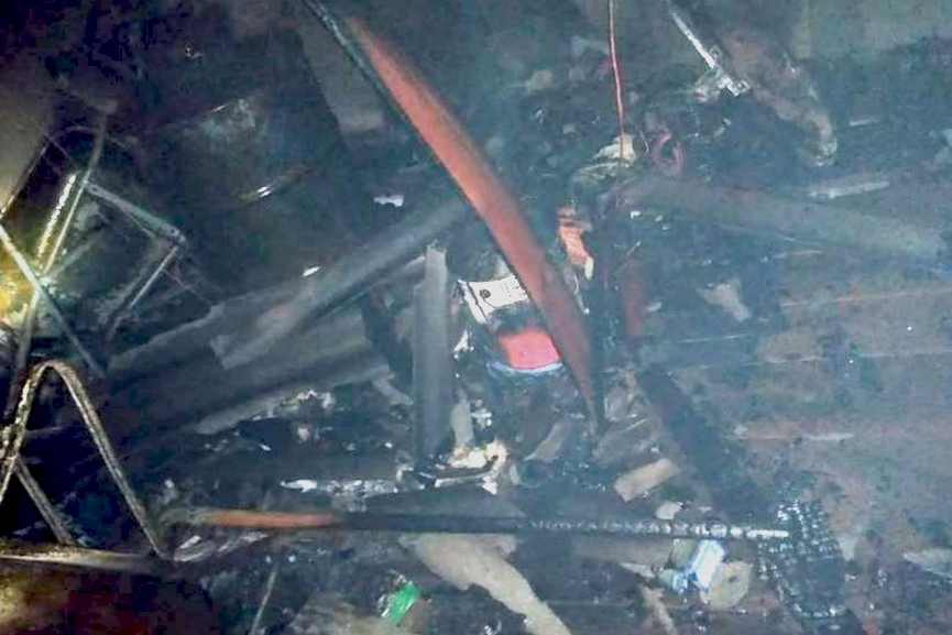 Estamparia  parcialmente destruda em incndio na madrugada de sbado em Ilhota