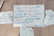 Crianas fazem desenhos e mensagens aos profissionais do Hospital de Gaspar