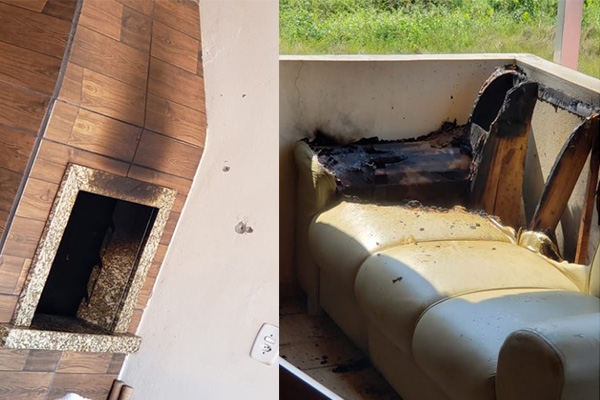 Dois jovens sofrem graves queimaduras durante incndio em Ilhota