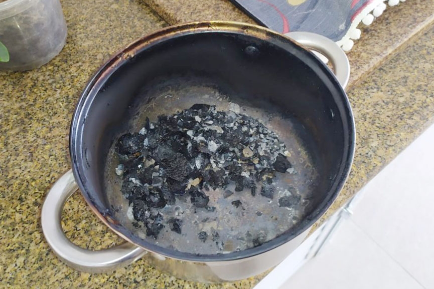 Moradora esquece panela no fogo aceso e causa princpio de incndio em residncia em Gaspar