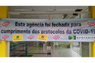 Agncia do Banco do Brasil  fechada para desinfeco do coronavrus, em Blumenau