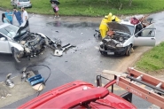 Acidente no trevo de acesso  ponte de Ilhota deixa homem ferido