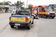Queda de moto deixa homem ferido no bairro Figueira, em Gaspar