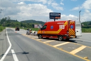 Queda de moto deixa jovem ferido na Rodovia Jorge Lacerda, em Gaspar