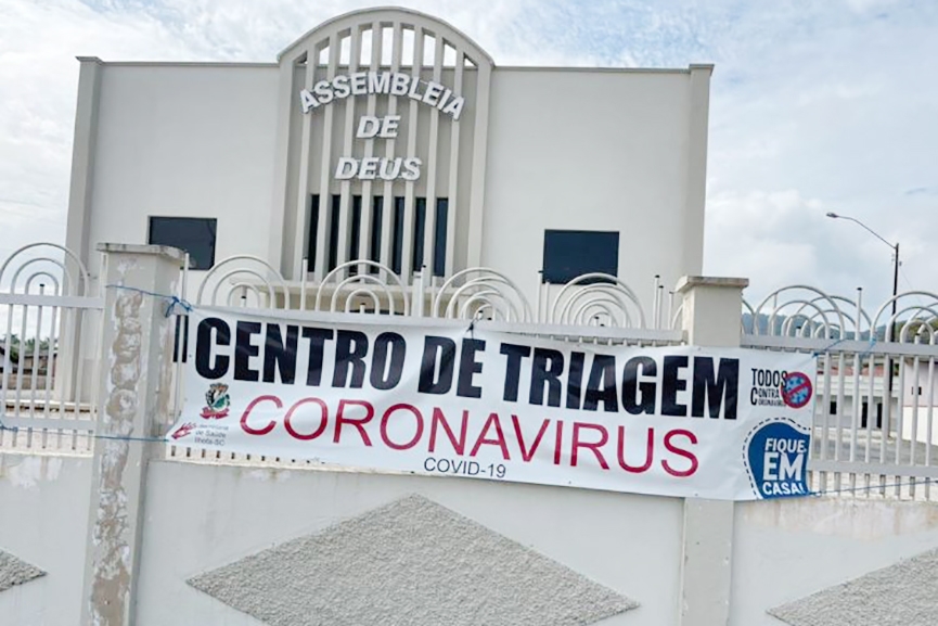 Assembleia de Deus cede espao e vira Centro de Triagem Covid-19 em Ilhota
