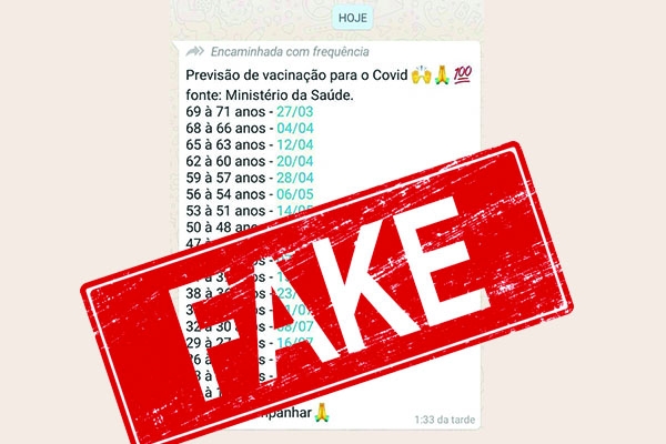 Prefeitura de Gaspar alerta para fake news envolvendo suposto calendrio de vacinao
