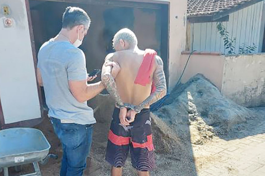Foragido da justiça é preso em seu local de trabalho na rua Itajaí, em Gaspar