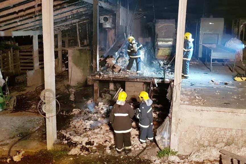 Empresa de algodão é atingida por incêndio no bairro Macuco, em Gaspar
