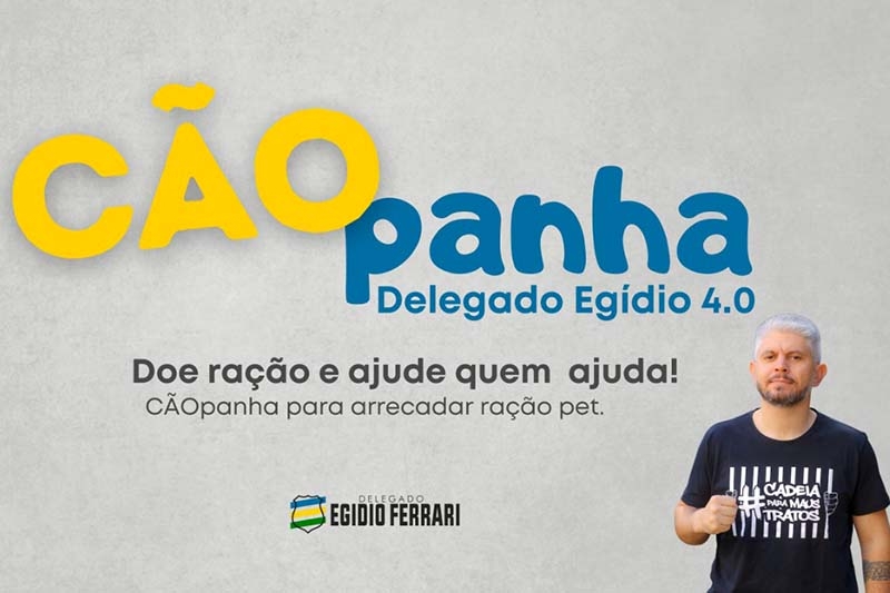 Delegado Egídio comemora aniversário com 'CÃOpanha' para arrecadar ração