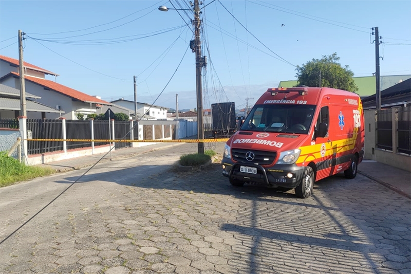 Motorista perde controle de caminhão e colide contra poste no Santa Terezinha