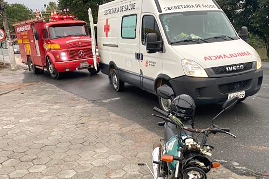 Pedestre é atropelado por moto no Centro de Ilhota