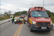 Acidente em cima da ponte Hercílio Deeke deixa motociclista ferido