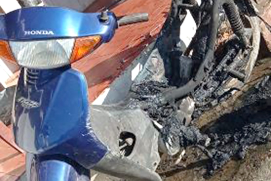Homem fica com 25% do corpo queimado após moto pegar fogo no Gasparinho