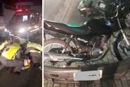 Duas pessoas so hospitalizadas aps coliso entre carro e moto no Centro de Gaspar