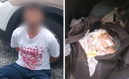 Assaltante é preso em Gaspar com dinheiro roubado em banco em Doutor Pedrinho