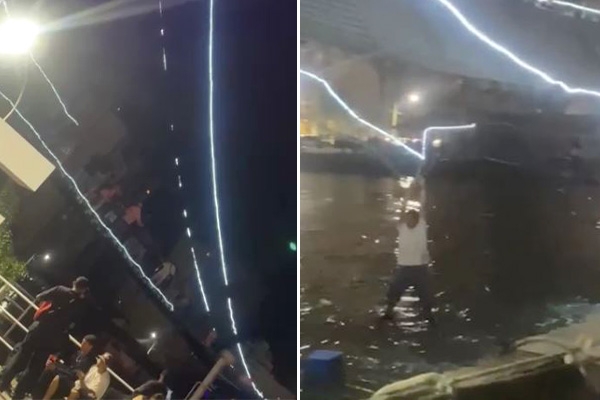 V�deo mostra momento em que ponte p�nsil cede e dezenas de pessoas caem no rio entre SC e RS