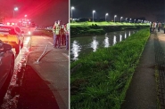 Carro cai no rio em Brusque e motorista consegue se salvar