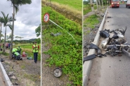 Homem fica inconsciente após colidir moto contra placa de trânsito no Gaspar Grande