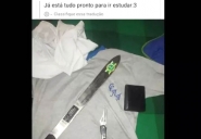 'Tudo pronto para ir estudar': jovem � detido ap�s postar foto de uniforme com fac�o em SC