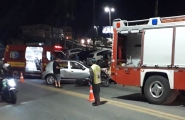 Mulher é hospitalizada após acidente de moto no Centro de Gaspar