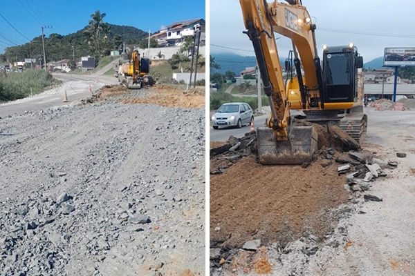 Repavimentação exige atenção dos motoristas que passam pela Rodovia Ivo Silveira, em Gaspar