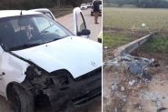 Motorista derruba poste em acidente no bairro Gaspar Grande 