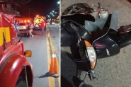 Homem é levado ao hospital após acidente de moto no Centro de Ilhota