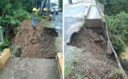 Deslizamento deixa rua Vidal Fl�vio Dias em meia pista e compromete abastecimento de �gua no Belchior