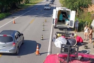 Semana comea com acidente de moto e mulher ferida na Jorge Lacerda, em Ilhota