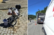 Caminhão e bicicleta elétrica colidem no Centro de Ilhota