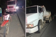 Mulher fica gravemente ferida após acidente entre moto e caminhão em Gaspar