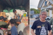 Caminh�o com donativos de Gaspar e Ilhota chega ao RS; em v�deo, padre agradece doa��es