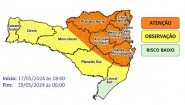 Previsão indica chuva intensa no fim de semana em SC; estado tem sete cidades em situação de emergência