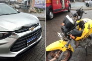 Acidente entre carro e moto deixa homem ferido em Ilhota