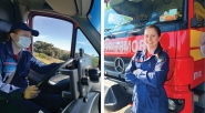 Gaspar tem a primeira mulher a dirigir o caminhão dos bombeiros