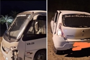 �nibus e carro de Gaspar colidem na Rodovia Ivo Silveira, em Brusque