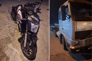 Colisão entre moto e caminhão deixa homem gravemente ferido na Antônio Heil, em Itajaí